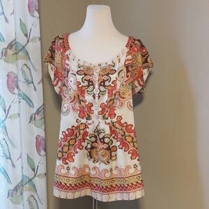 Nicole by Nicole Miller Psychedelic 1960's Retro New Tunic Dress Shirt NWOT